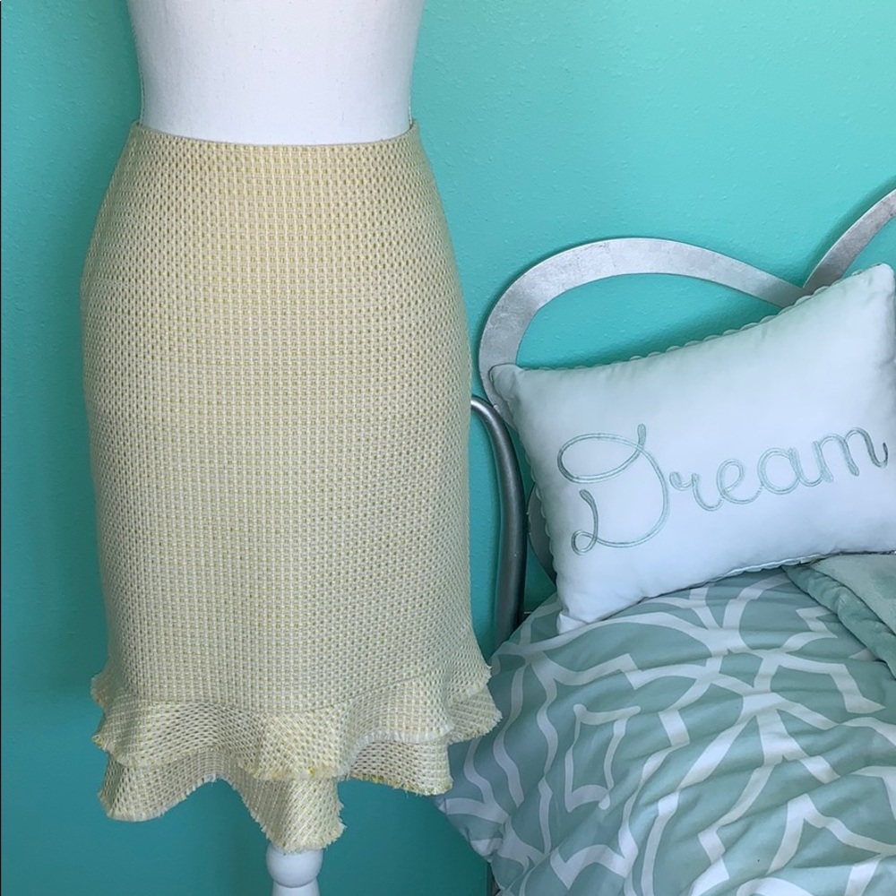 Ann Taylor Yellow Tweed Skirt